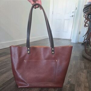 Portland Leather Rich Brown Tote Bag